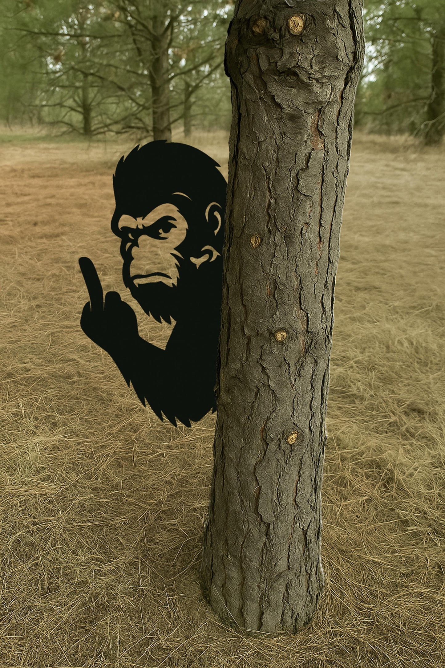 Unique Gift for Him, Bigfoot Wall Art, Peek-a-Boo Sasquatch Metal Sign, Outdoor Wall Hanging, Rustic Steel Decor for Yard, Tree, or Fence