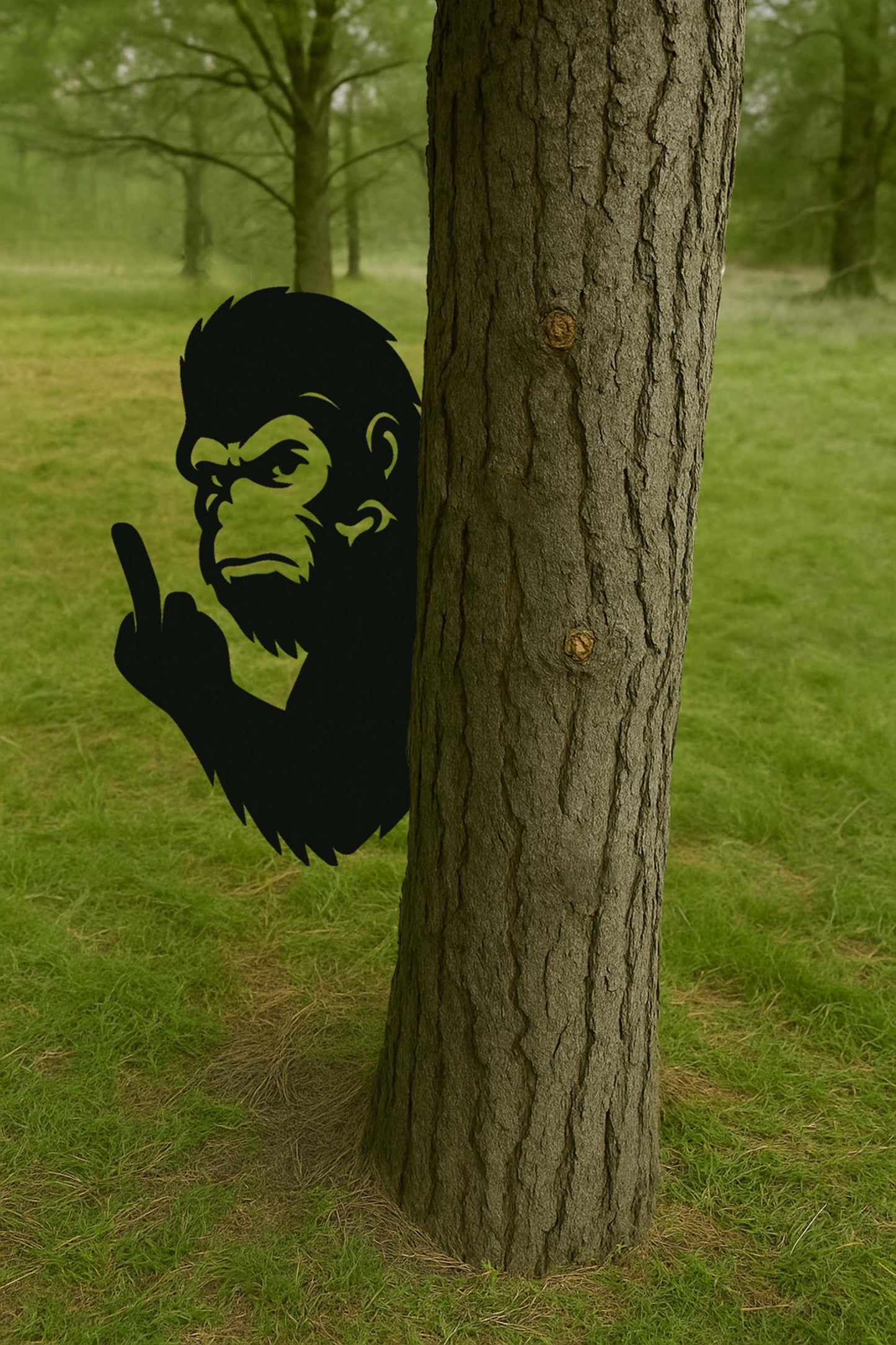 Unique Gift for Him, Bigfoot Wall Art, Peek-a-Boo Sasquatch Metal Sign, Outdoor Wall Hanging, Rustic Steel Decor for Yard, Tree, or Fence