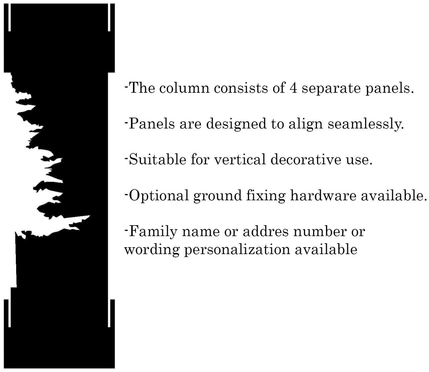 Custom Metal Garden Column with House Number, Pine Tree Yard Art, Outdoor Steel Address Pillar, Rustic Lawn Decor