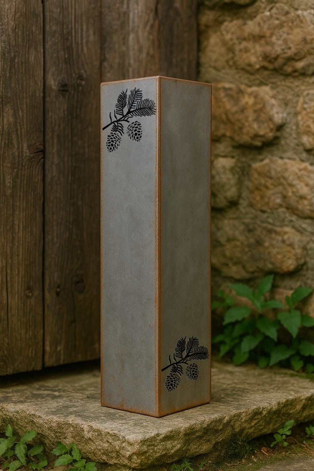 Valentines Day Gift House Number Column, Rustic Metal Address Post for Yard, Custom Outdoor Garden Sign, Raw Steel House Number Pillar