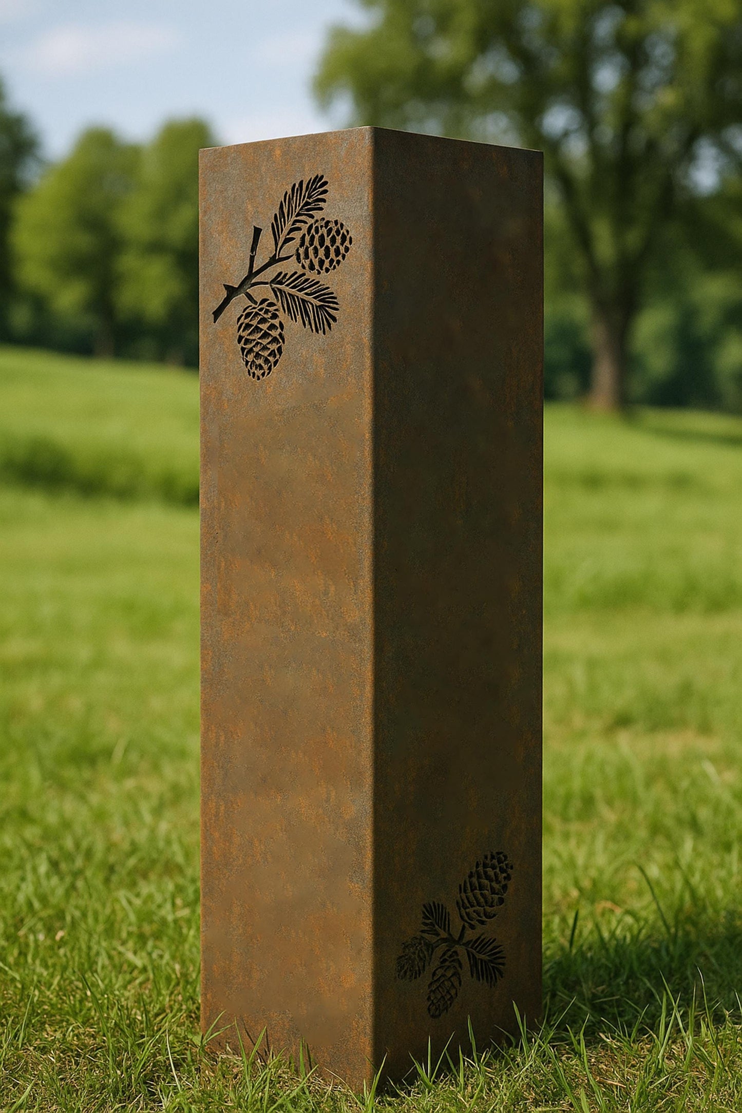 Valentines Day Gift House Number Column, Rustic Metal Address Post for Yard, Custom Outdoor Garden Sign, Raw Steel House Number Pillar