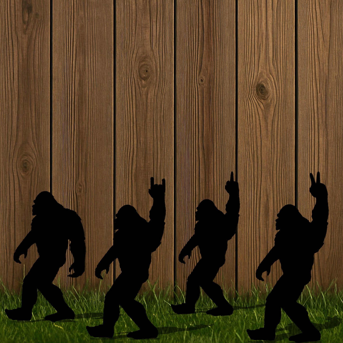 Halloween Metal Garden Stake, Bigfoot Sasquatch Silhouettes, 14 Gauge Heavy Duty Yard Display, Outdoor Halloween Decoration