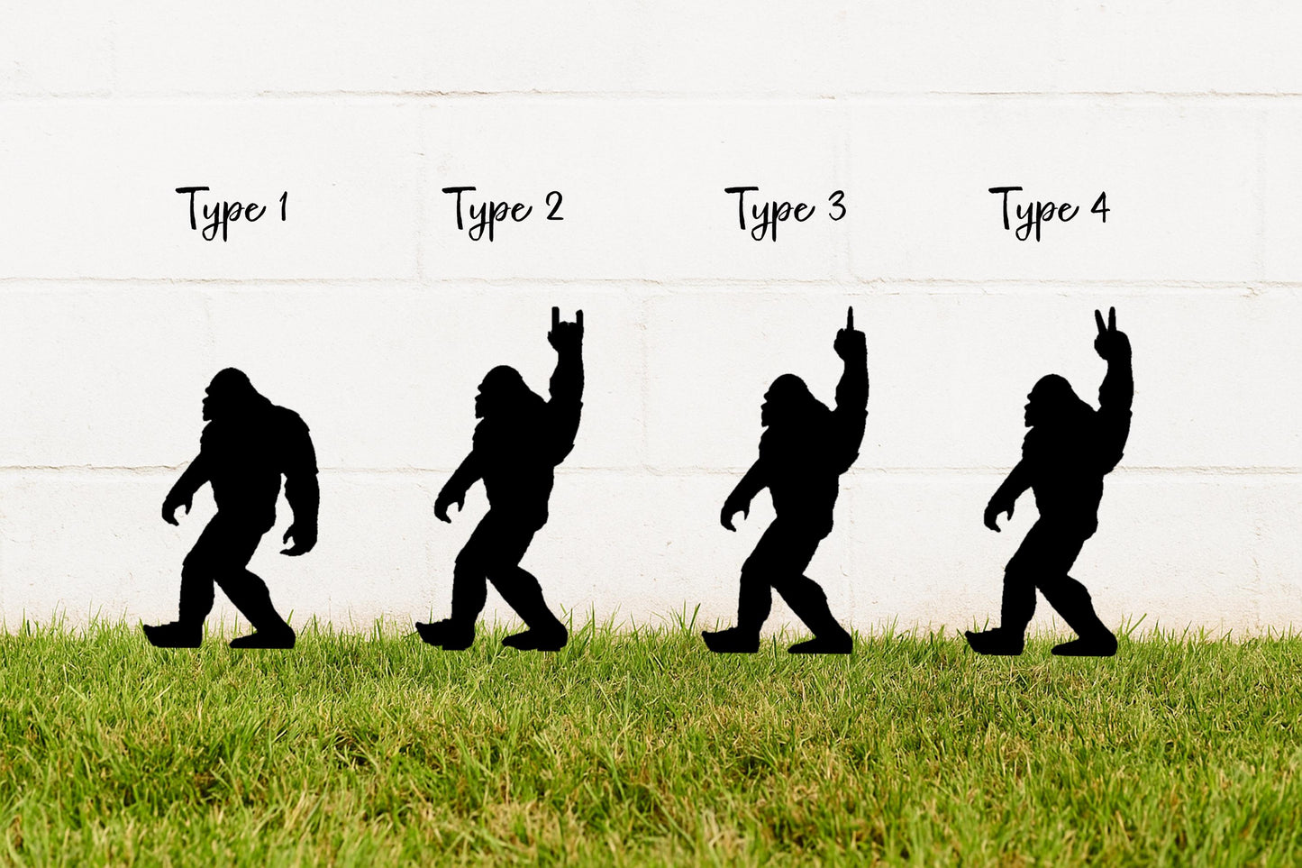 Halloween Metal Garden Stake, Bigfoot Sasquatch Silhouettes, 14 Gauge Heavy Duty Yard Display, Outdoor Halloween Decoration