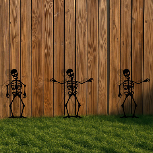 Halloween Metal Garden Stake, Skeleton Silhouettes, 14 Gauge Heavy Duty Yard Display, Outdoor Halloween Decoration