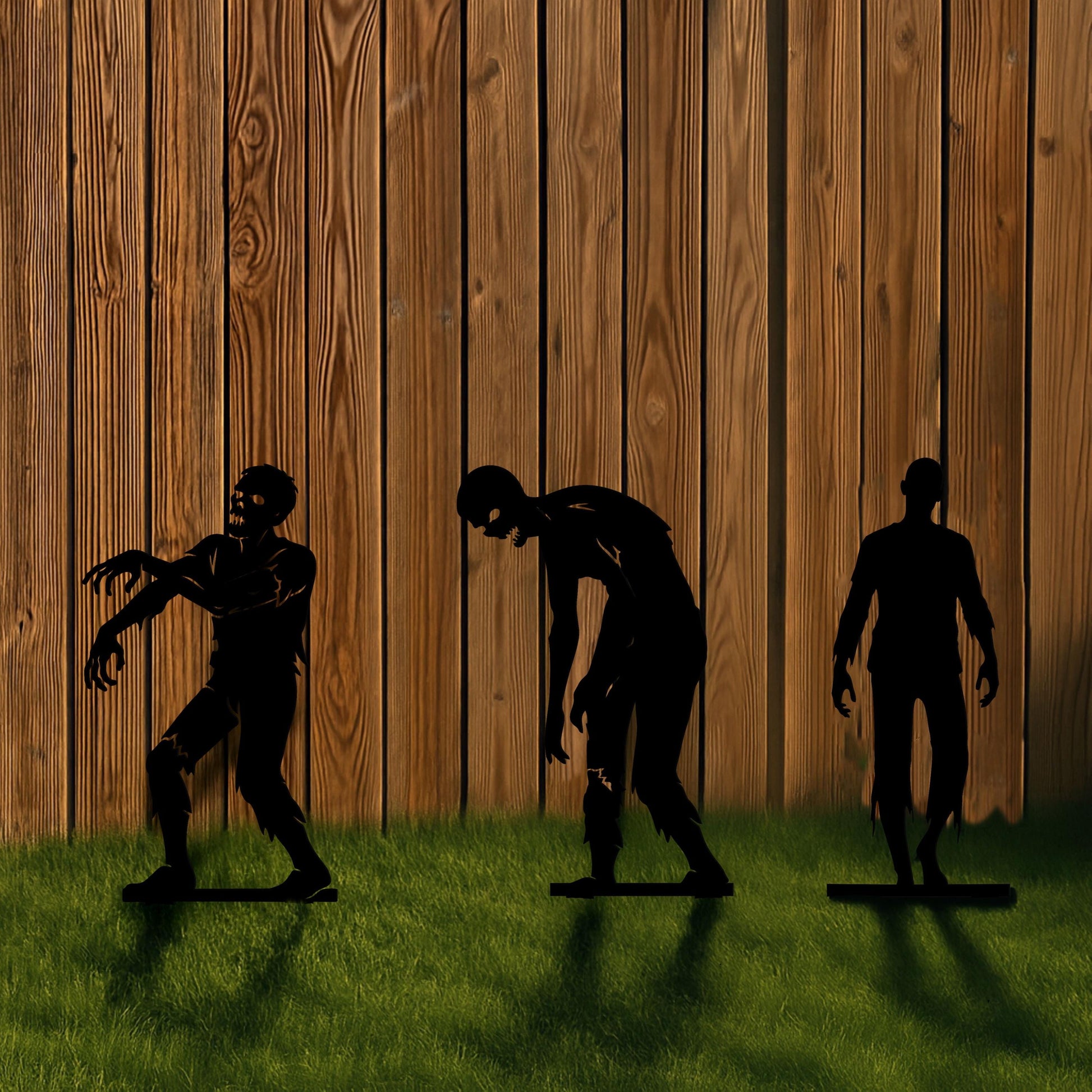 Halloween Zombie Garden Stakes, Metal Yard Silhouettes in 14 Gauge Steel, Heavy Duty Outdoor Halloween Decoration for Lawn or