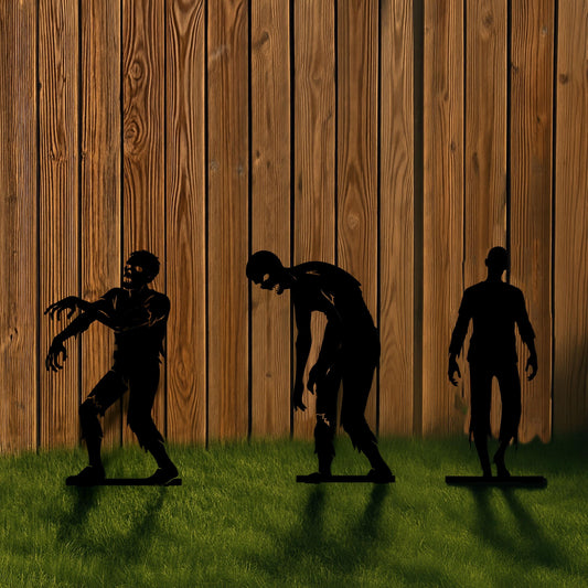 Halloween Zombie Garden Stakes, Metal Yard Silhouettes in 14 Gauge Steel, Heavy Duty Outdoor Halloween Decoration for Lawn or