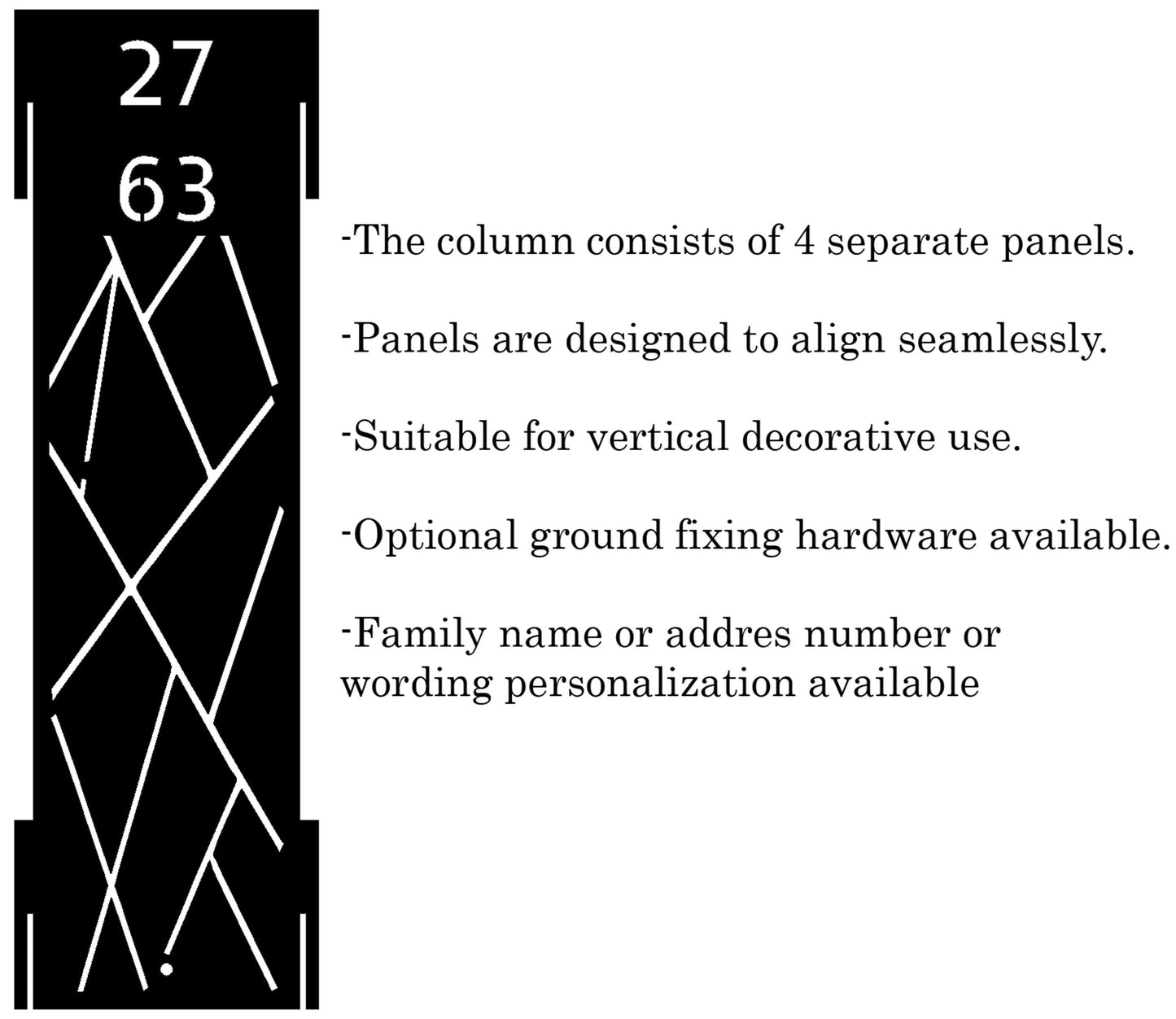 Modern Metal Garden Column, Geometric Light Cutout Yard Art, Outdoor Landscape Pillar, Steel Garden Decor