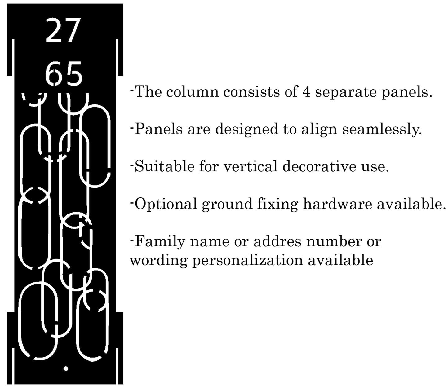 Decorative Metal Garden Column Pillar, Modern Outdoor Yard Post Sculpture, Steel Landscape Accent, Rustic Garden Decor, House Number Column
