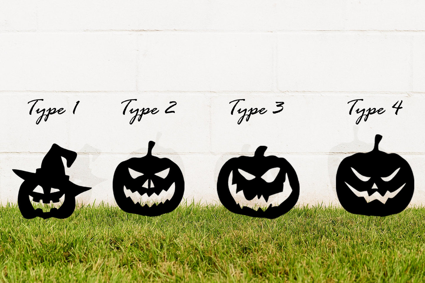 Halloween Pumpkin Garden Stakes, Heavy Duty 14 Gauge Metal Yard Decor, Spooky Outdoor Halloween Display, Painted or Raw Steel