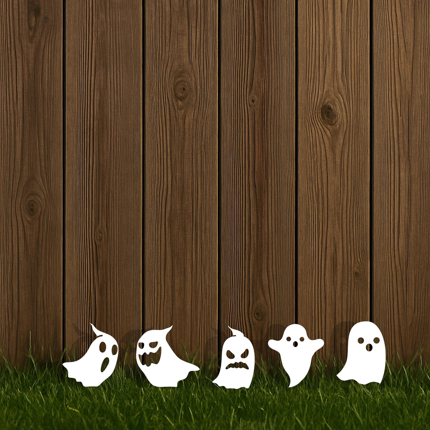 Halloween Ghost Yard Stake, White Painted Metal Silhouettes, 14 Gauge Heavy Duty Outdoor Decor, Spooky Garden Art for Lawn or Fence