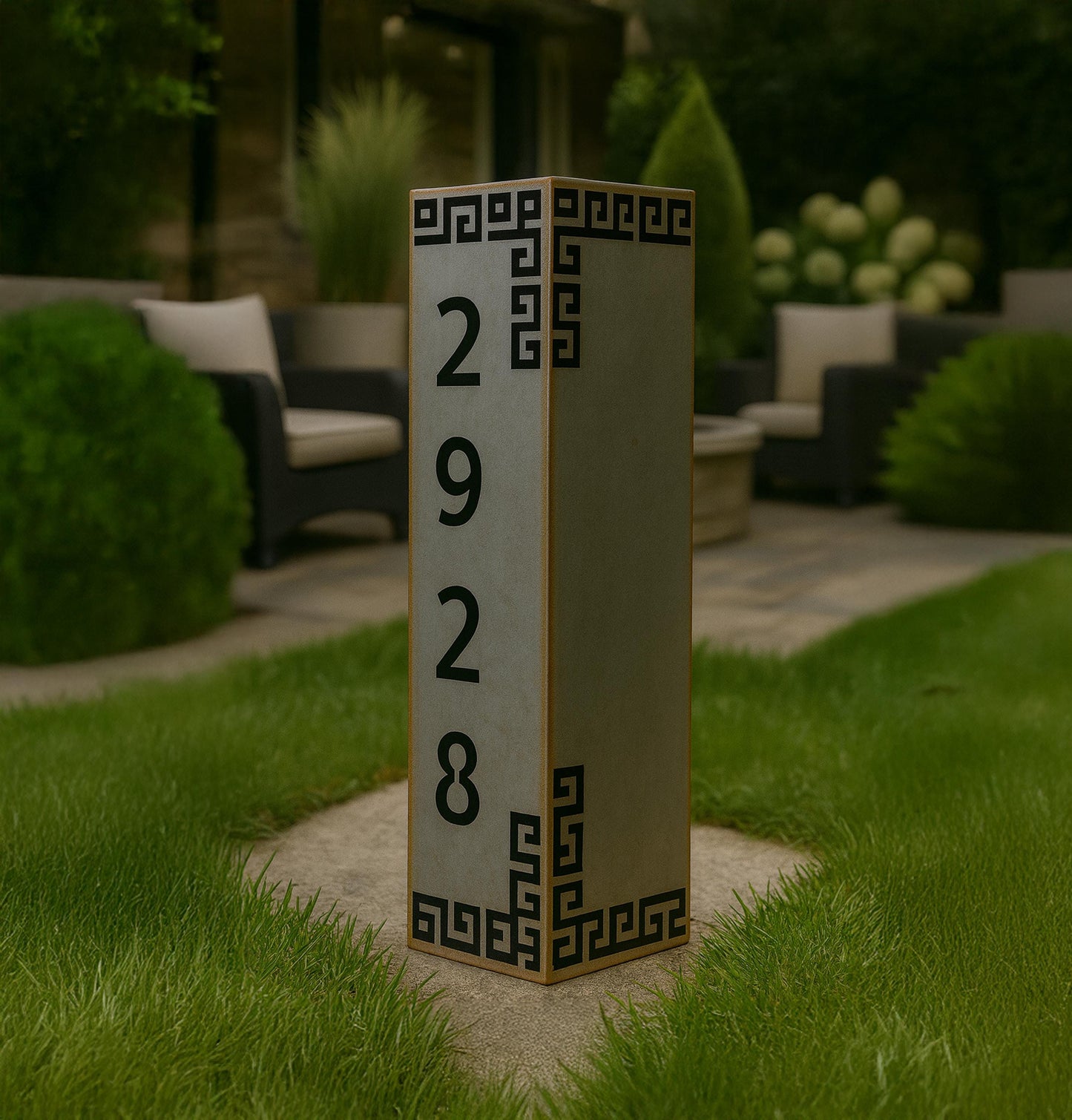 Metal Garden Column, House Number Column, Modern  Address Sign for Yard, Custom Outdoor Garden Post, 14 Gauge Steel, Valentines Day Gift