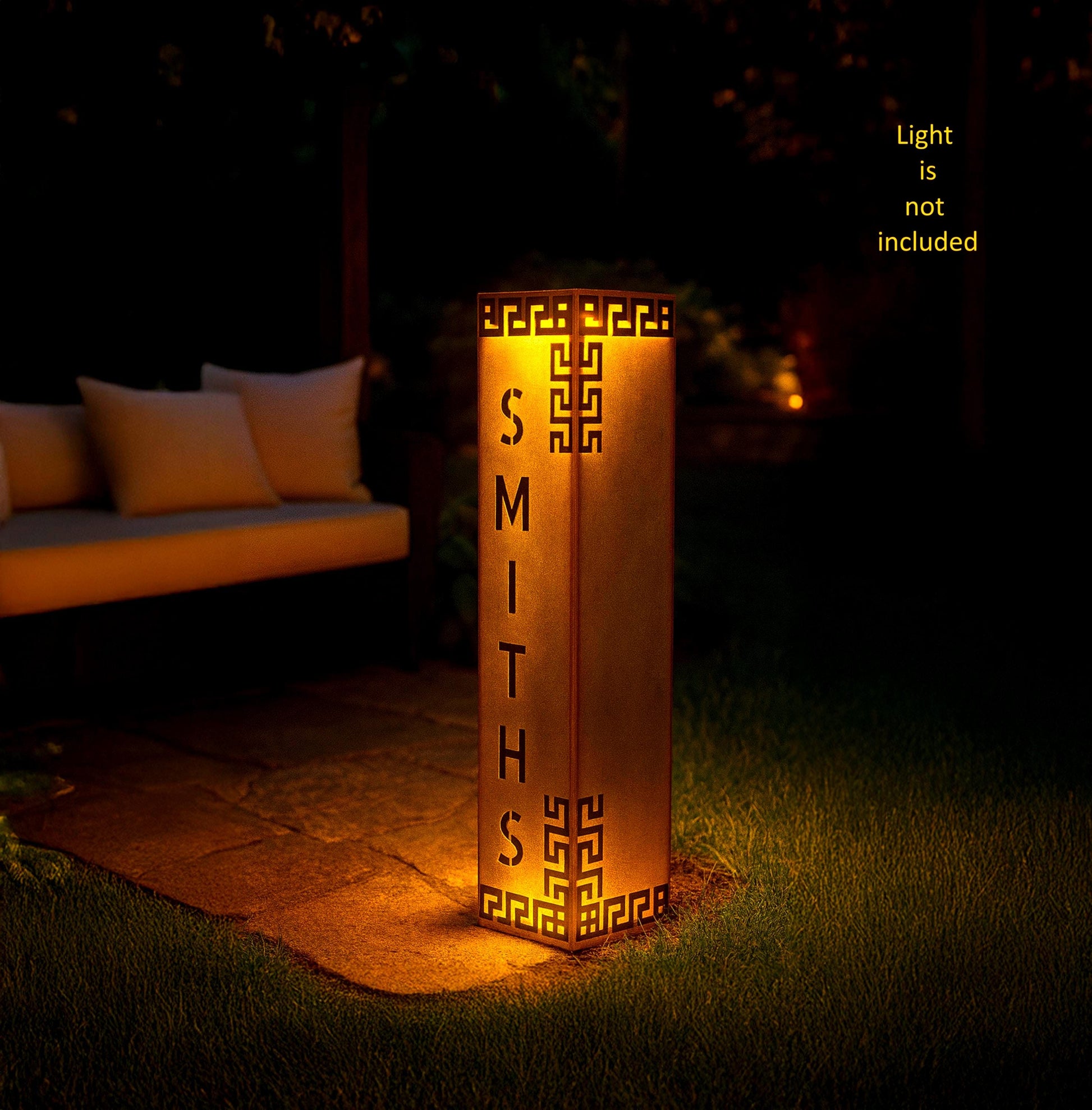 Metal Garden Column, House Number Column, Modern  Address Sign for Yard, Custom Outdoor Garden Post, 14 Gauge Steel, Valentin