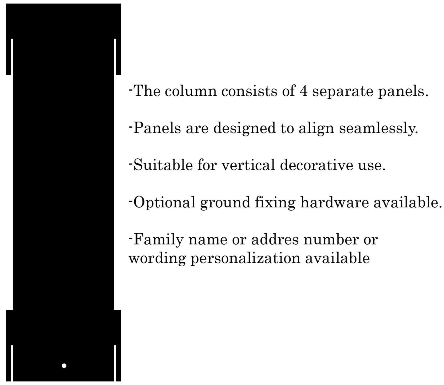 Modern Solar Address Pillar, Lighted House Number Column, Freestanding Metal Post